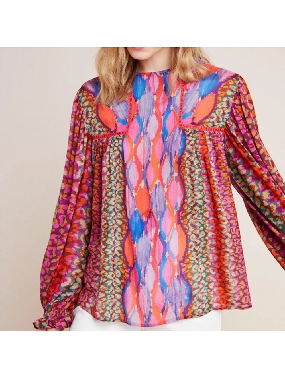 Blank London Anthropologie Miranda Boho Peasant Blouse Top Medium - Picture 2 of 10